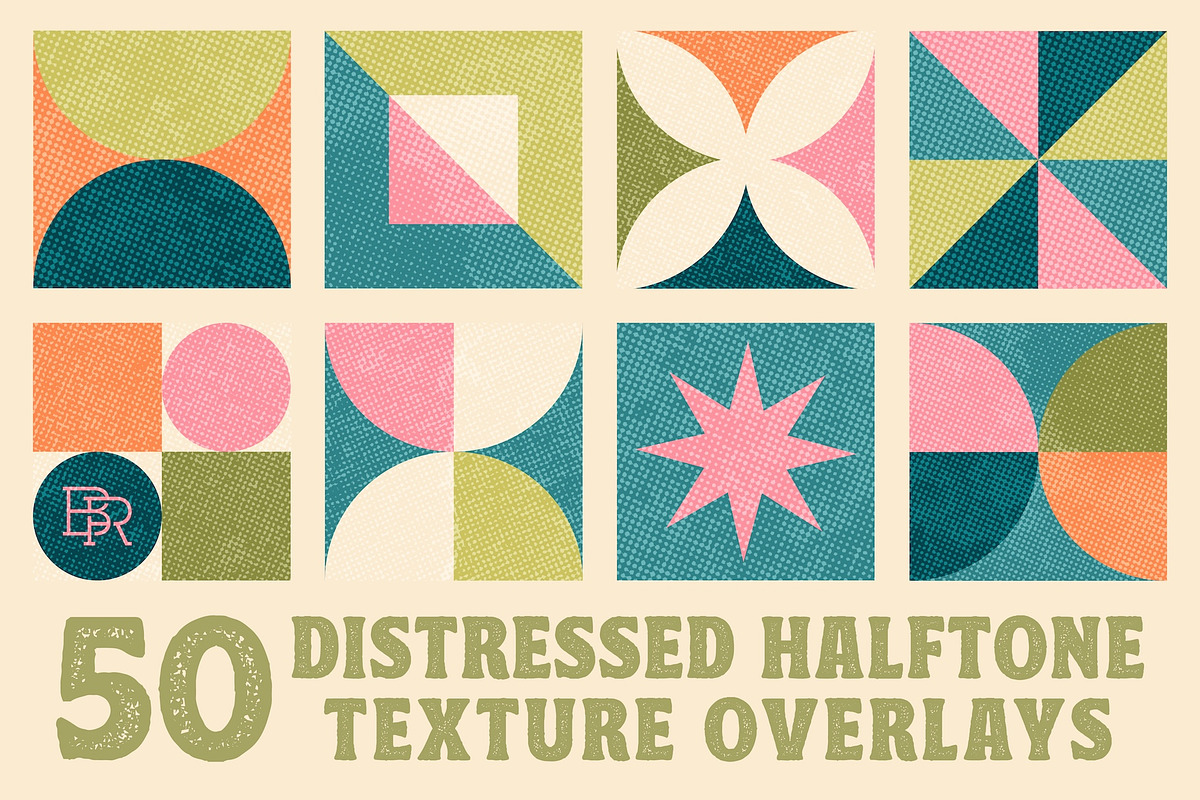 Distressed Halftone Texture Overlays, a Texture Graphic by Brian Ritter Design (Photo 1 of 11)