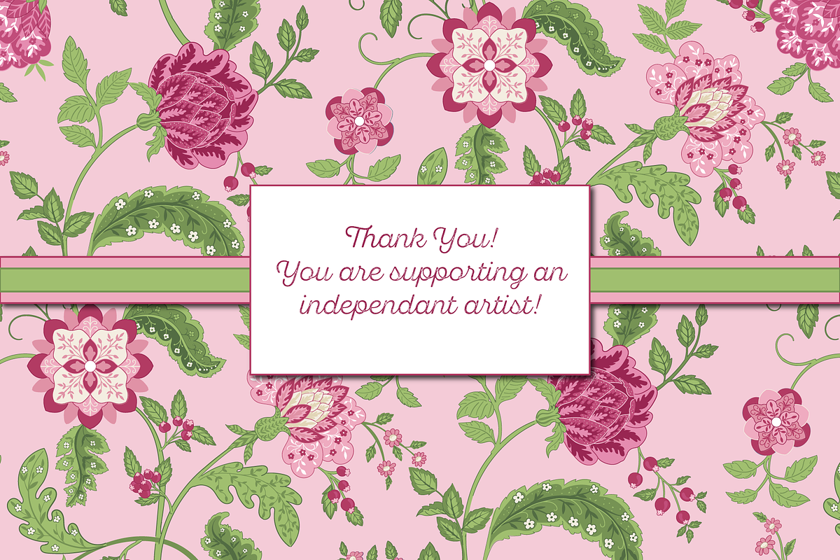 Indian Floral Boho Patterns - Pink, a Pattern Graphic by RachelStudio (Photo 8 of 8)