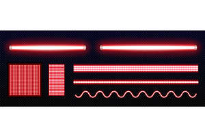 Led light strip collection with red, a Technology Illustration by art PVP - market