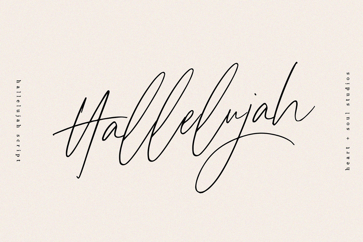 Hallelujah Script | Handwritten Font, a Script Font by Heart + Soul Studios (Photo 9 of 9)