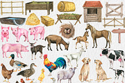 Watercolor Farm animals clipart, PNG, an Animal Illustration by PatternPalette (Thumbnail 2 of 5)