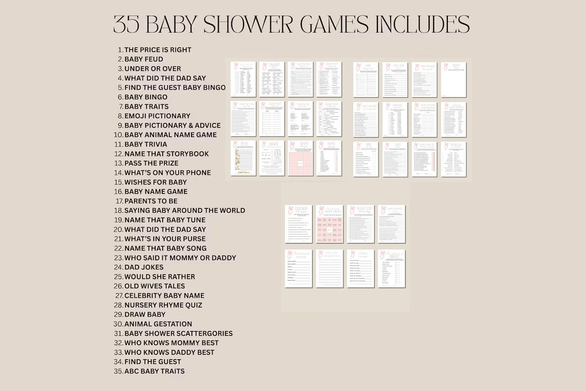 Pink Bow Baby Shower Bundle Template, a Social Media Template by Stellalunarts (Photo 6 of 6)
