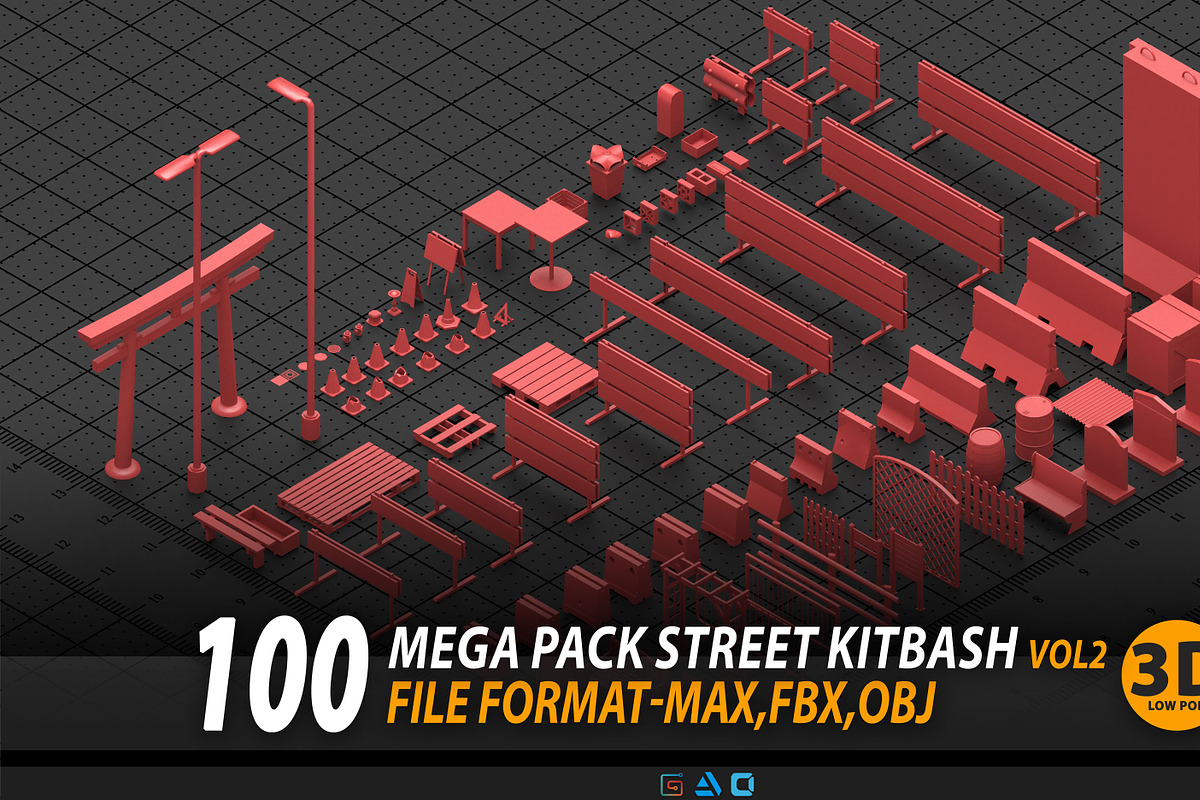 Mega pack Street kitbash, an Environmental 3D Model by MohamedHussien1 (Photo 9 of 9)