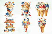 Whimsical Patriotic Ice-Cream, a Seasonal Illustration by Creative Art (Thumbnail 2 of 8)