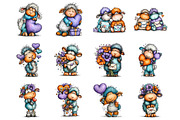 Funny Valentine Sheep Clipart, an Illustration by SinaCreation (Thumbnail 2 of 11)