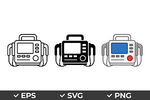 Defibrillator Device Vector Set, an Object Graphic by Artonix