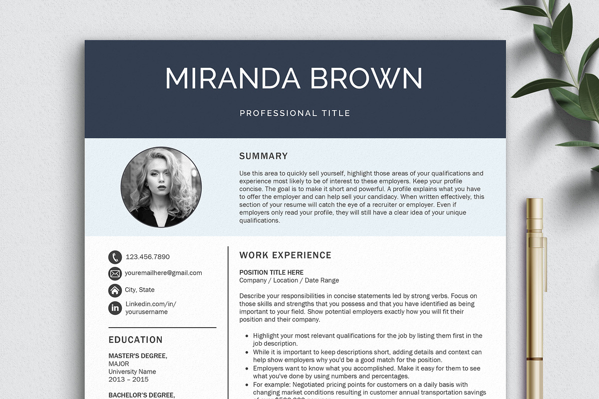 Resume with Photo / CV Template, a Resume Template by Klamp Studio (Photo 9 of 11)