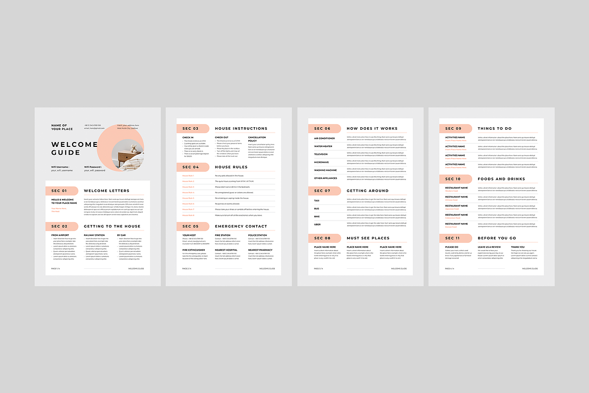 Airbnb Welcome Guide | Word & Indd, a Flyer Template by Leaflove (Photo 2 of 7)