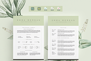 3 Page Green Resume / CV Template M, a Resume Template by Showy68 Template (Thumbnail 3 of 6)