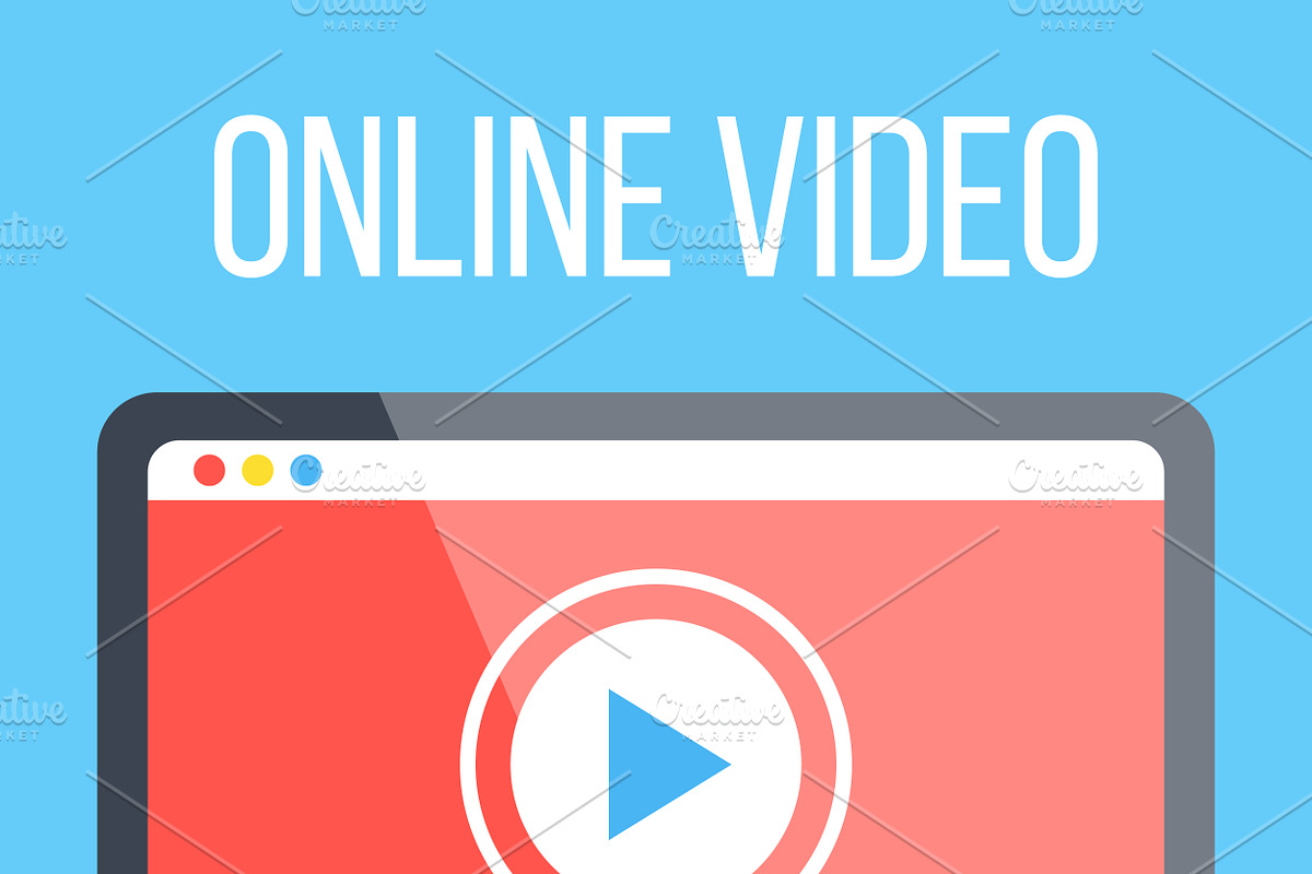 Online Video Flat Illustration, an Object Illustration by Magurok