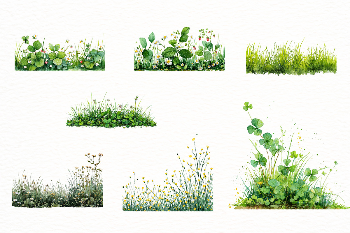 Spring Green Grass Border Clipart, an Illustration by Designworld (Photo 4 of 5)