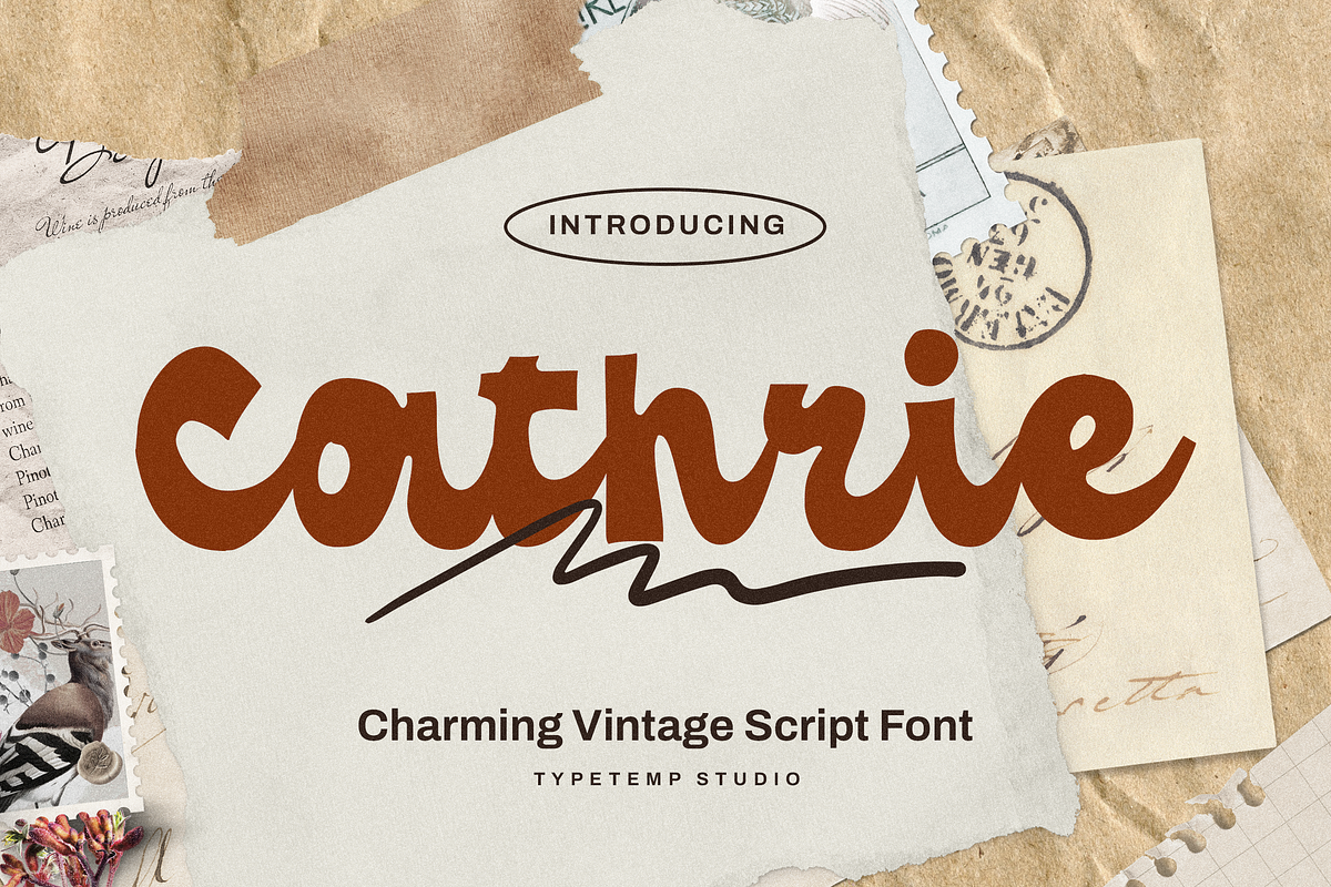 Cathrie Vintage Script, a Handwritten Font by Portocraft (Photo 1 of 13)