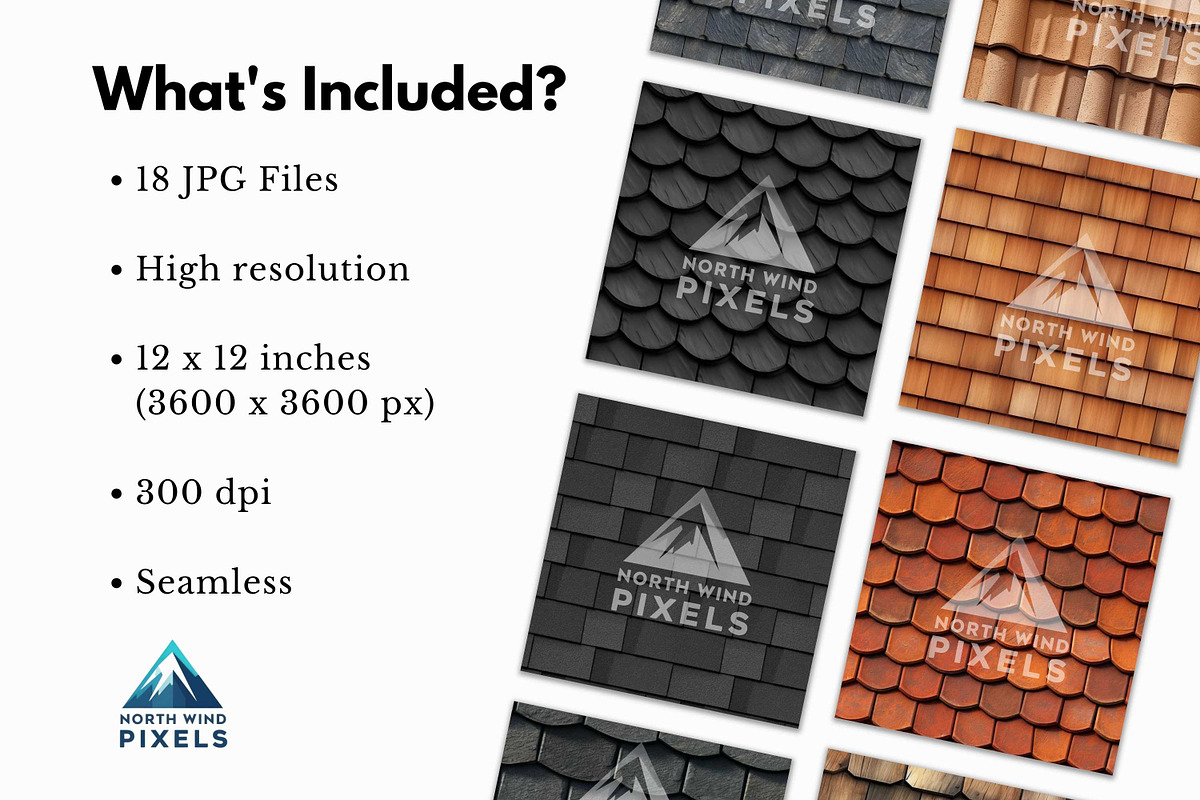 18 Roof Textures Digital Papers, a Texture Graphic by NorthWindPixels (Photo 3 of 4)
