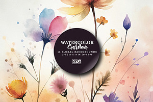 Watercolor Garden, a Background Graphic by Digital Art Creations