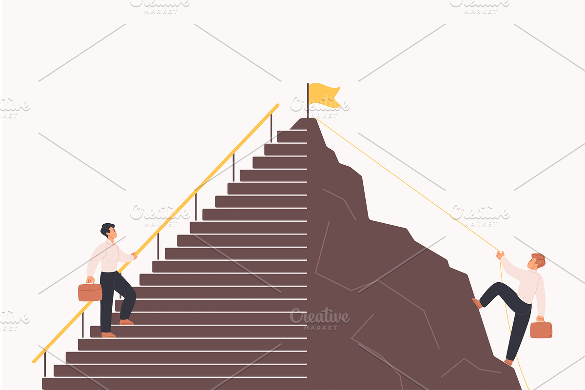 Career development difficult easy, a Person Illustration by Lemberg Vector