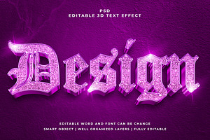 Design 3d Editable Text Effect Style