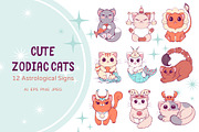 Cute Cats Zodiac Signs Collection, an Animal Illustration by ennona_art (Thumbnail 1 of 6)