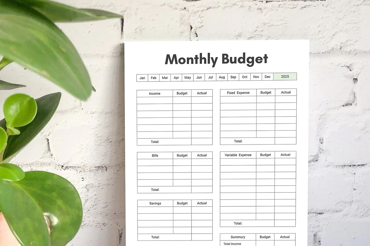 Canva Budget Planner, a Stationery Template by DesignDevisers (Photo 3 of 10)
