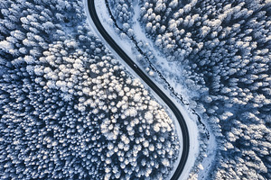 Winter landscape from air