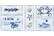 Mediterranean seaside postage stamp, an Animal Illustration by Zimages (Thumbnail 1 of 3)