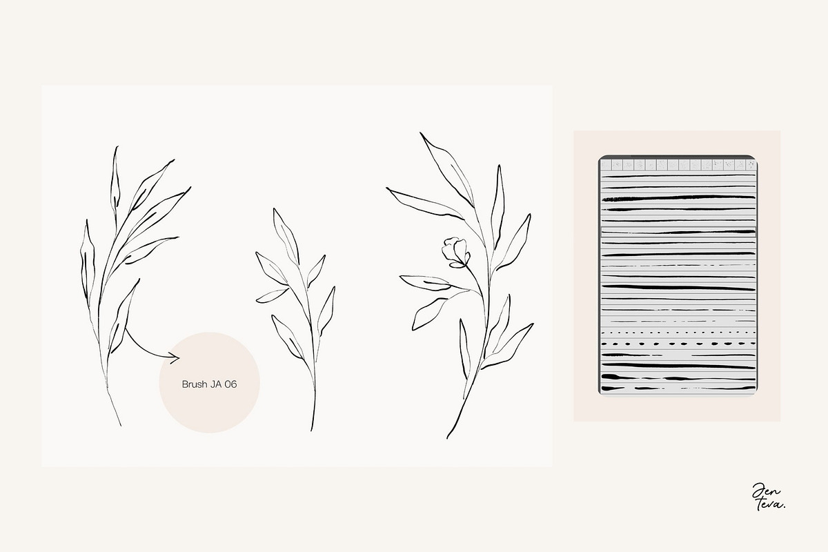 150 Illustrator Brush Bundle, a Brush Add-On by Jenteva Art (Photo 5 of 19)