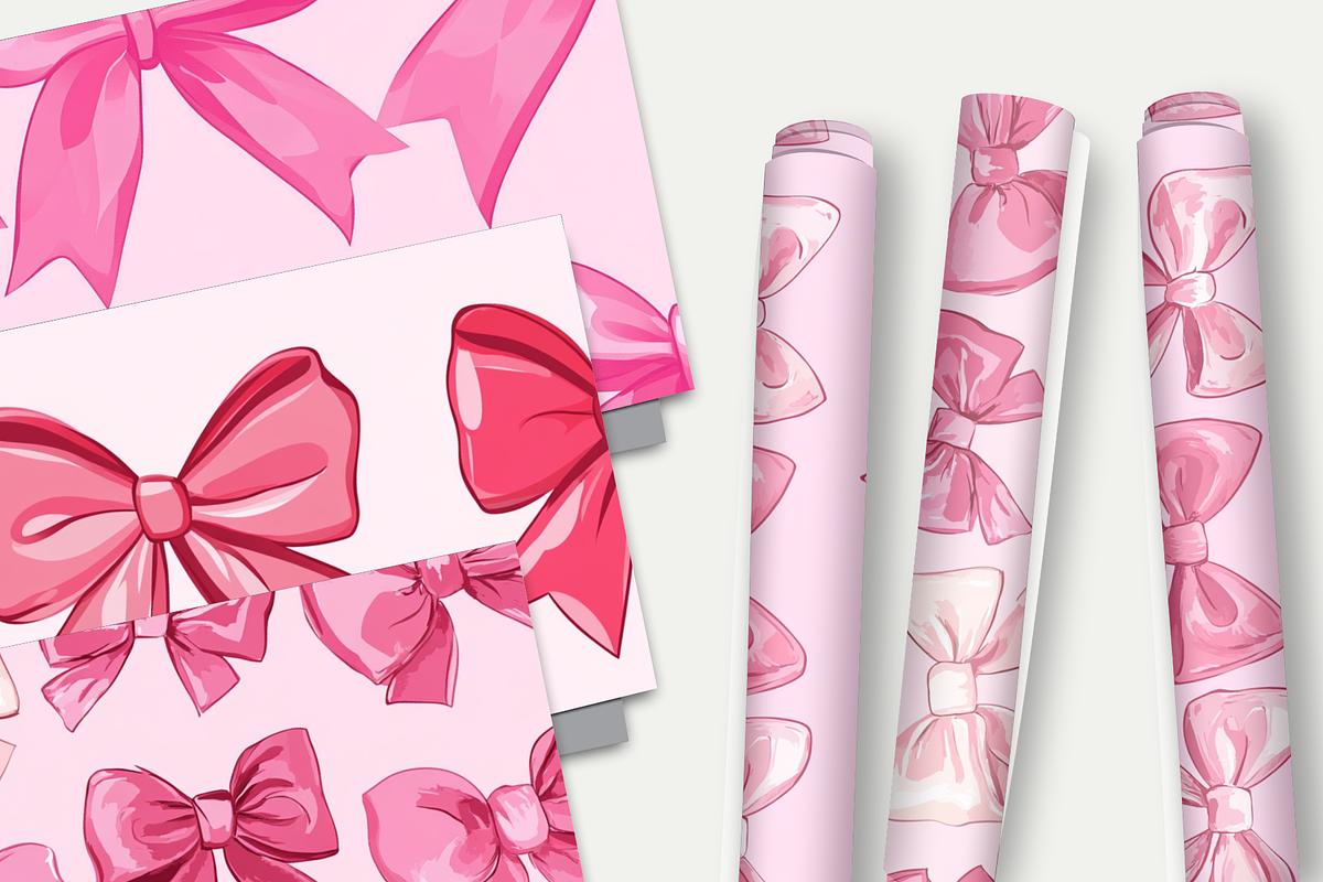 8 Pink Bow Pattern, a Pattern Graphic by Sian Elizabeth Designs (Photo 2 of 6)