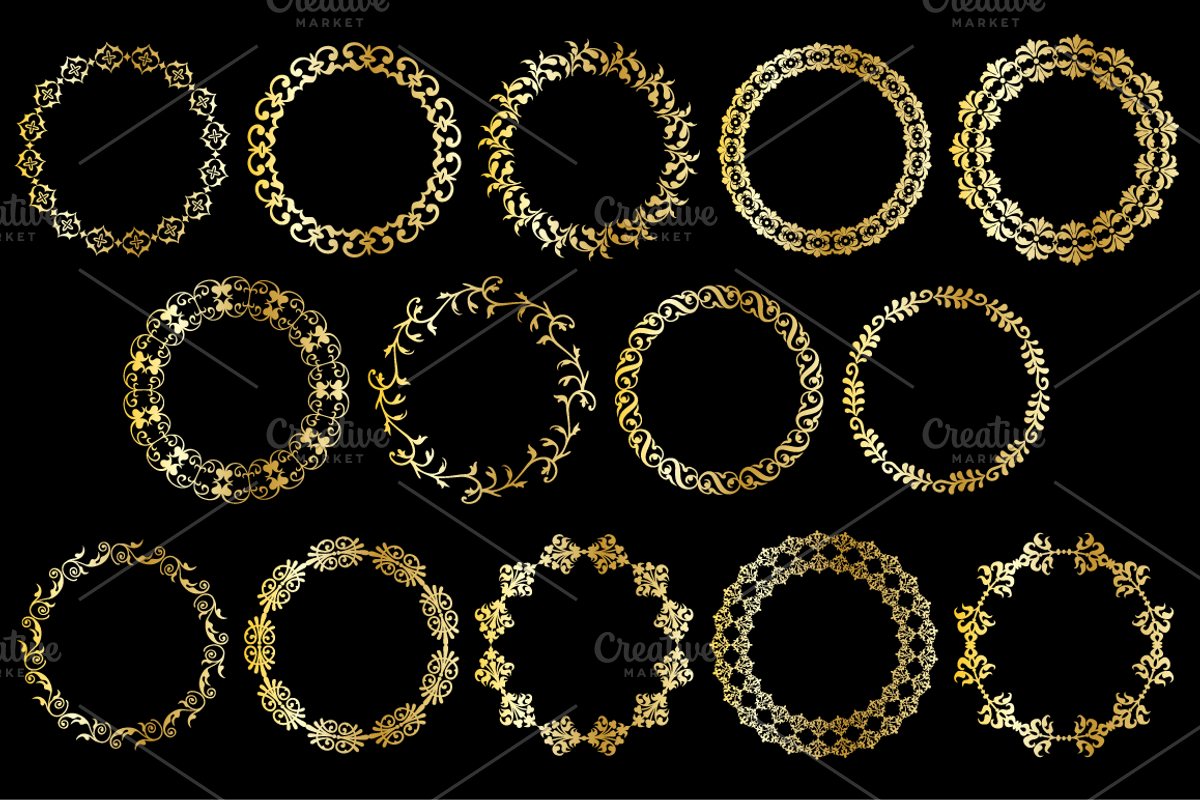 Ornate Gold Circle Frames, a Background Graphic by Melissa Held Designs (Photo 4 of 5)