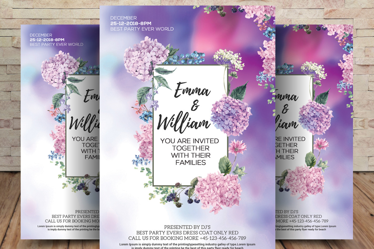 Floral Save the Date Invitation, an Invitation Template by graphicforest