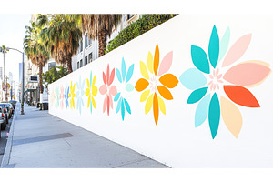 Colorful Floral Mural on City, an Architecture Photo by Lermont51