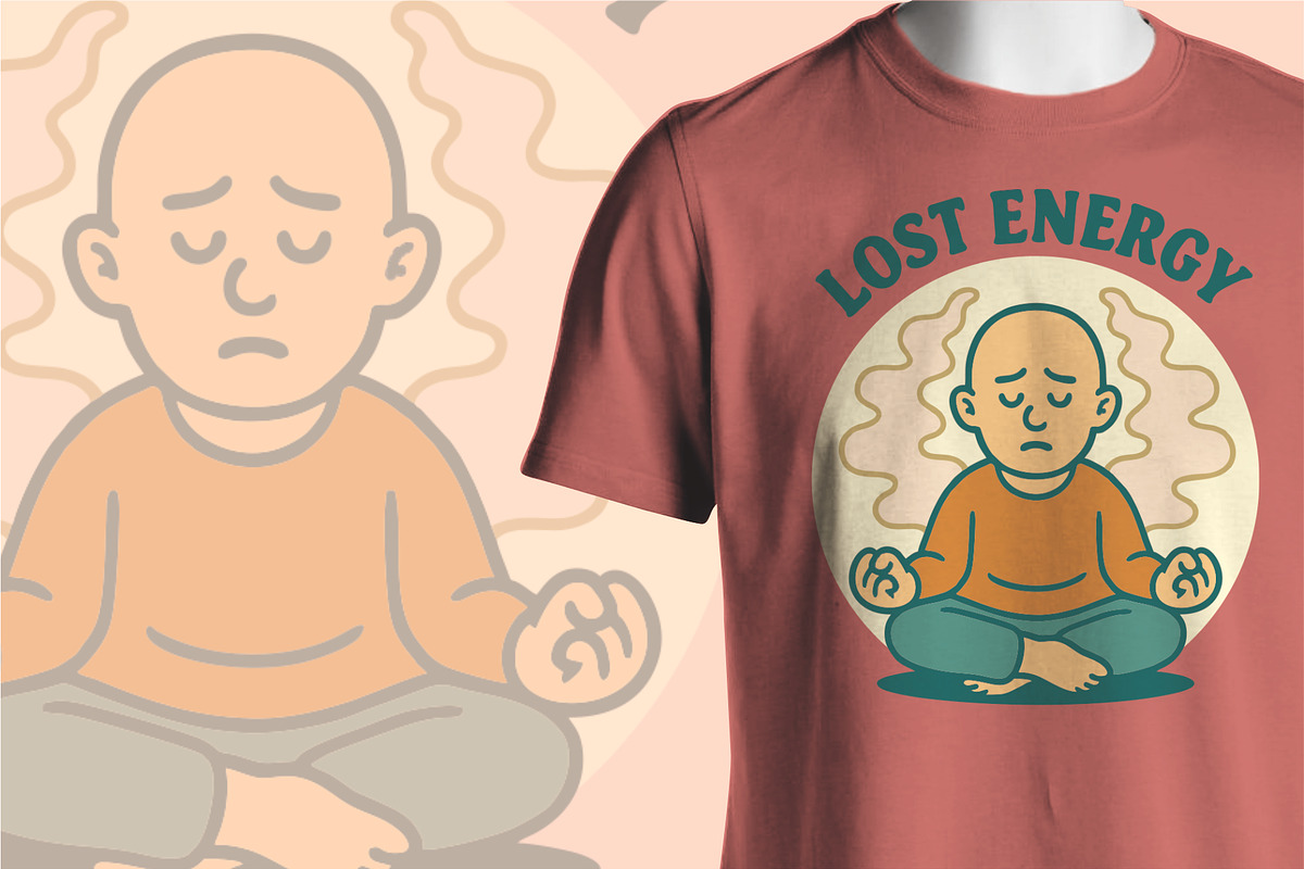 Lost Energy – Sad Meditating Char, a Healthcare Illustration by Dikdoots (Photo 4 of 4)