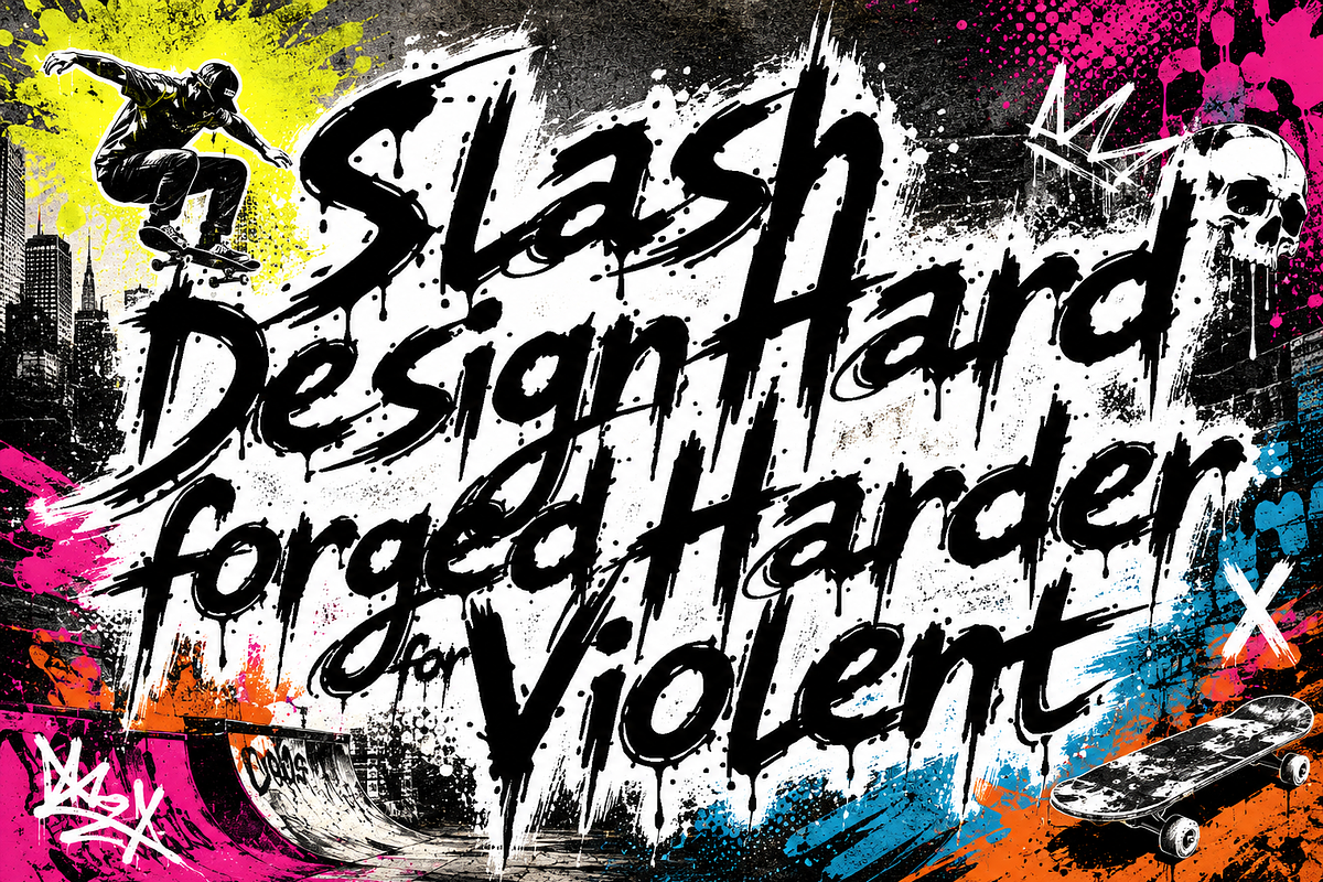ShycoBlaze – Metal Skate Rock & Punk, a Handwritten Font by HypeWorksCo (Photo 5 of 13)