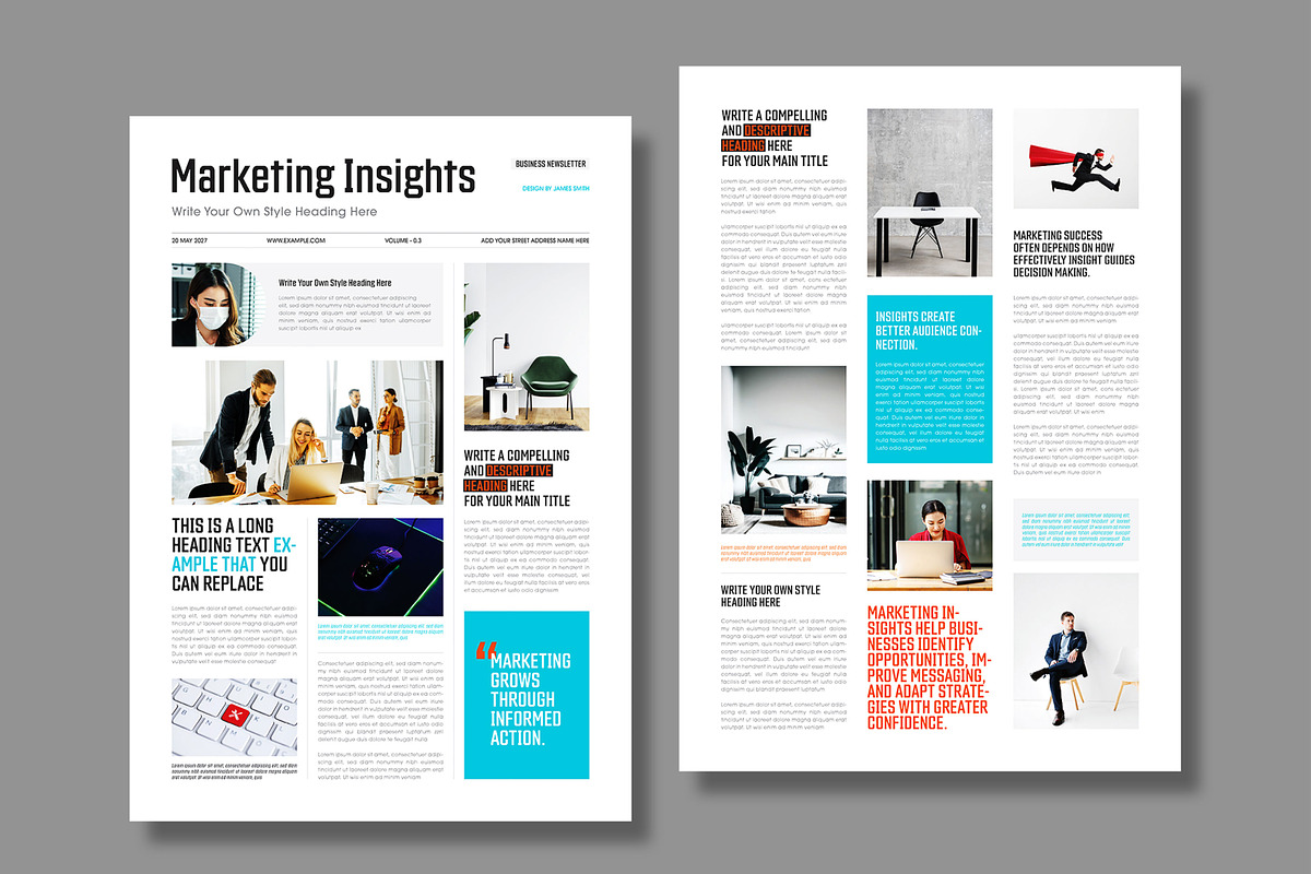 Professional Marketing Newsletter, a Stationery Template by MightyDesign (Photo 2 of 6)