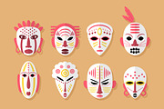 8 African Masks Flat Icons, an Icon by Lianella's Shop (Thumbnail 5 of 5)