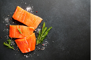 Salmon fish with spices and rosemary, a Food & Drink Photo by Nadia-nb