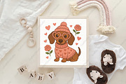 Valentine Dachshund Dog Mom PNG, an Illustration by CraftArtStudio (Thumbnail 4 of 4)