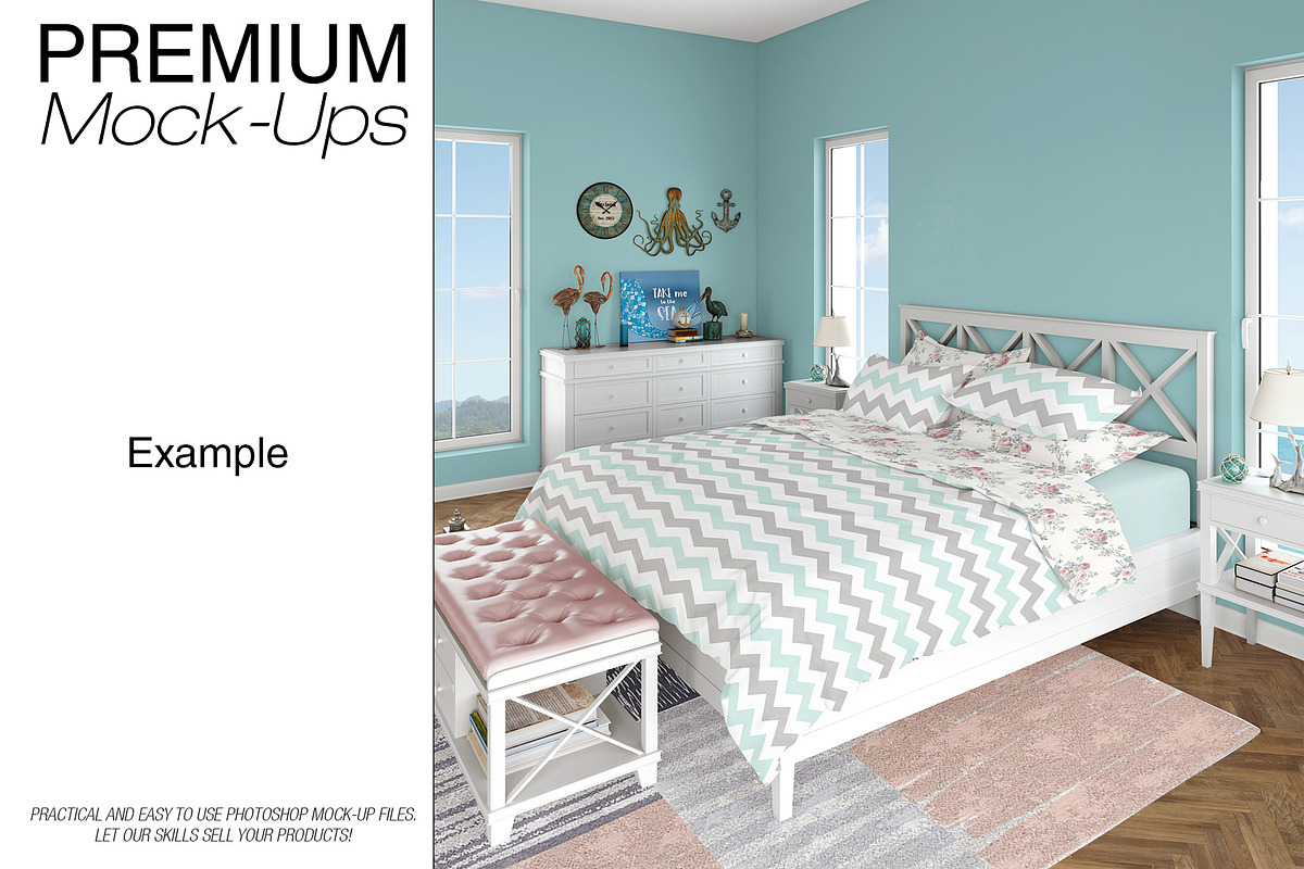 Bedding Mockups Coastal Style, a Product Mockup by mock-ups (Photo 9 of 18)