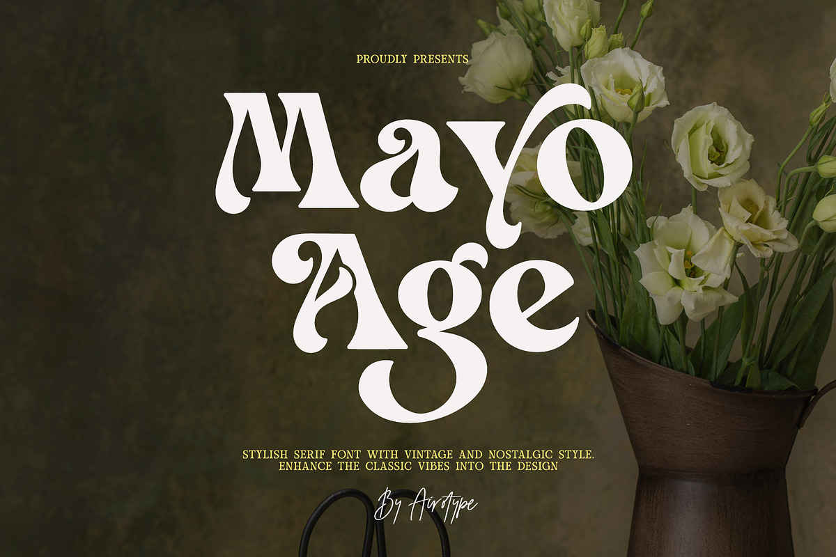 Mayo Age - Modern Vintage Serif Font, a Serif Font by Airotype (Photo 1 of 13)
