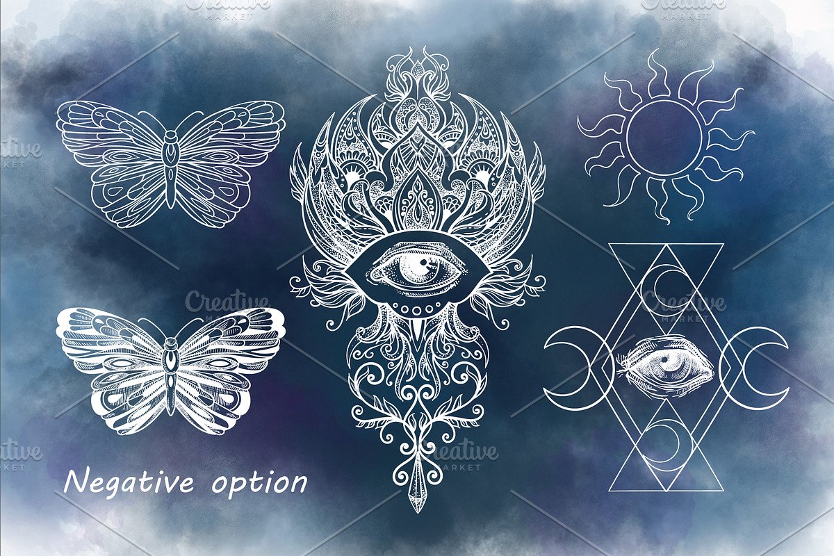 Esoteric set of lineart illustration, an Illustration by Astarta (Photo 6 of 11)