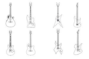 Guitars Set 1 Procreate Brush Stamps