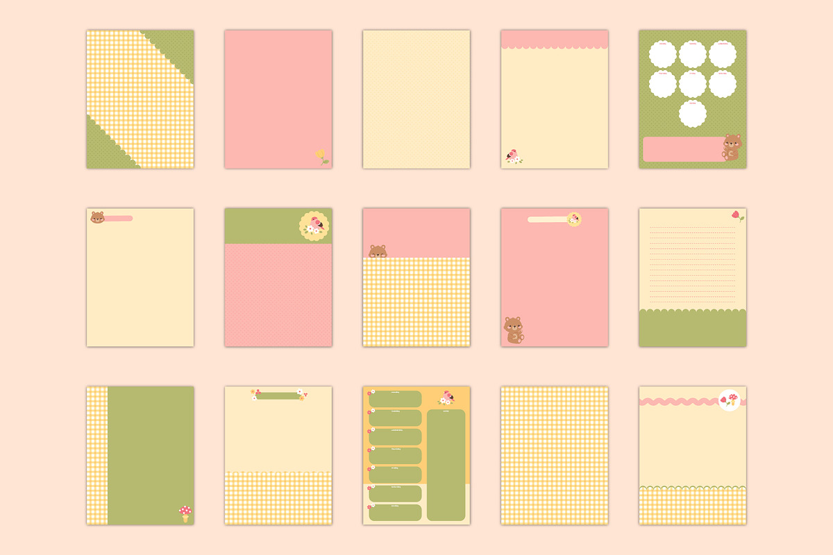 Cute Notebook Pages, a Templates & Theme by Digitaliya (Photo 6 of 6)