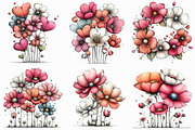 Whimsical Flowers Spring Clipart, an Illustration by Libby Wishes (Thumbnail 2 of 8)