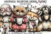 Whimsical Valentine Animal Clipart, an Illustration by OK Design (Thumbnail 1 of 6)