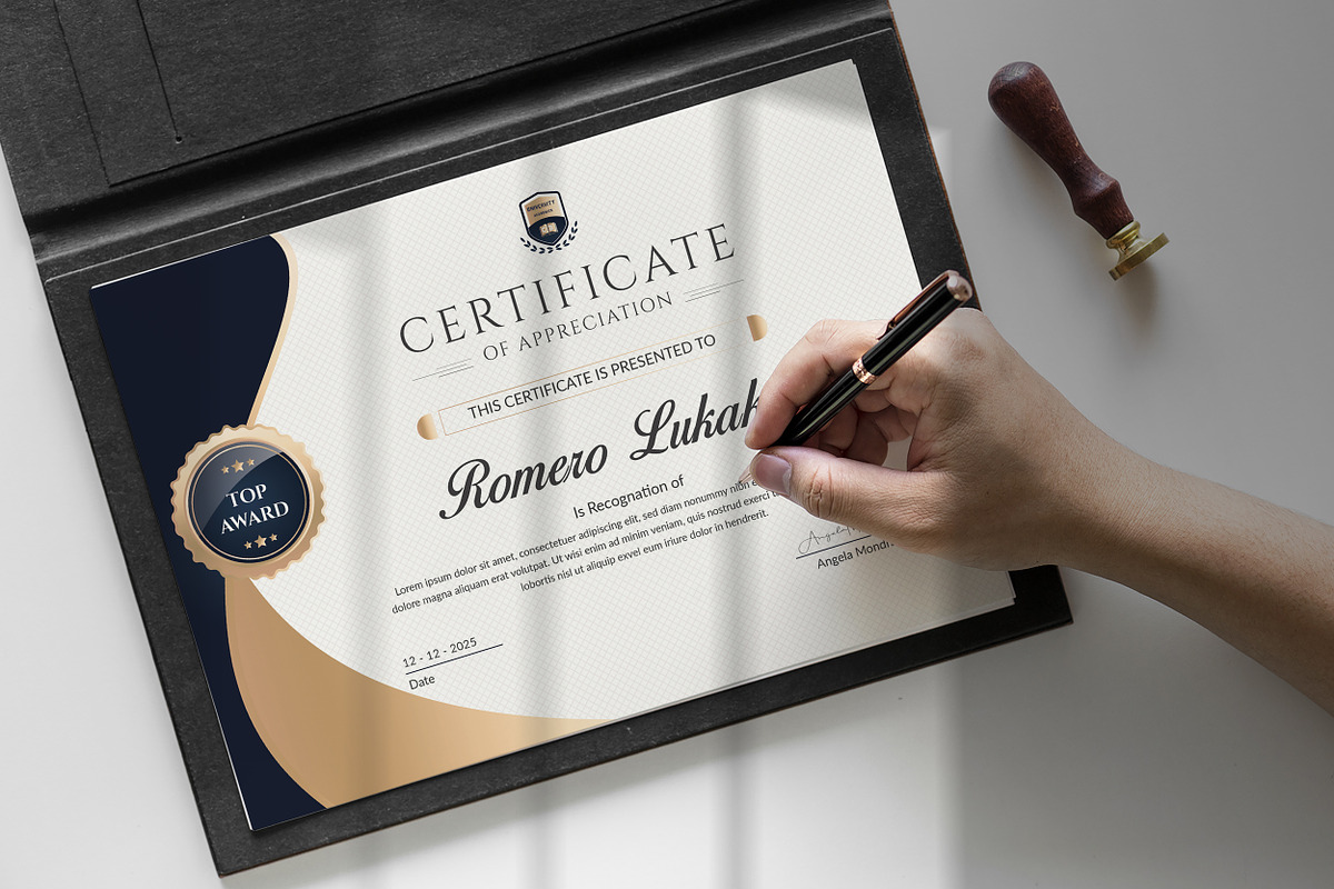 Certificate Template, a Stationery Template by ResumeDevisers (Photo 6 of 7)