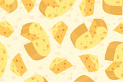 Yellow round cheese heads seamless, a Food Illustration by Vectorbuum (Thumbnail 3 of 3)