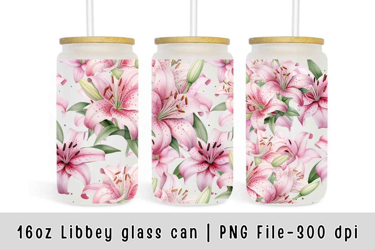 16 oz Libbey Glass Can Flowers, a Graphic by SindyPrintDesign (Photo 4 of 9)