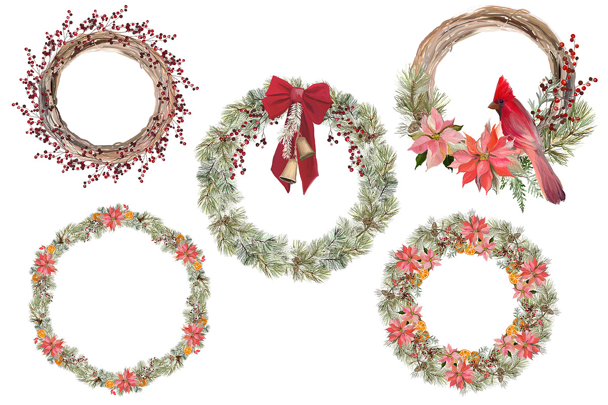 Christmas holiday clipart, a Seasonal Illustration by Vasmila (Photo 7 of 12)