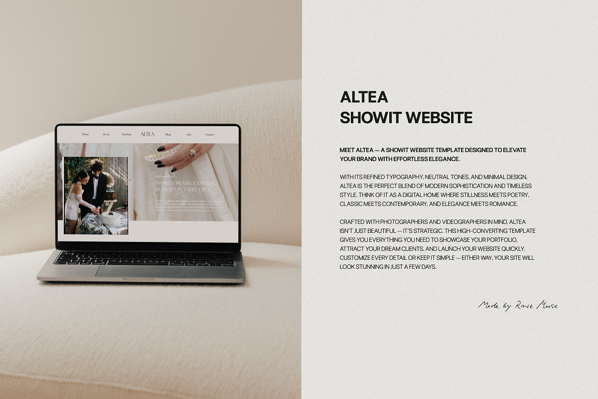 Altea Showit Editorial Website preview 3