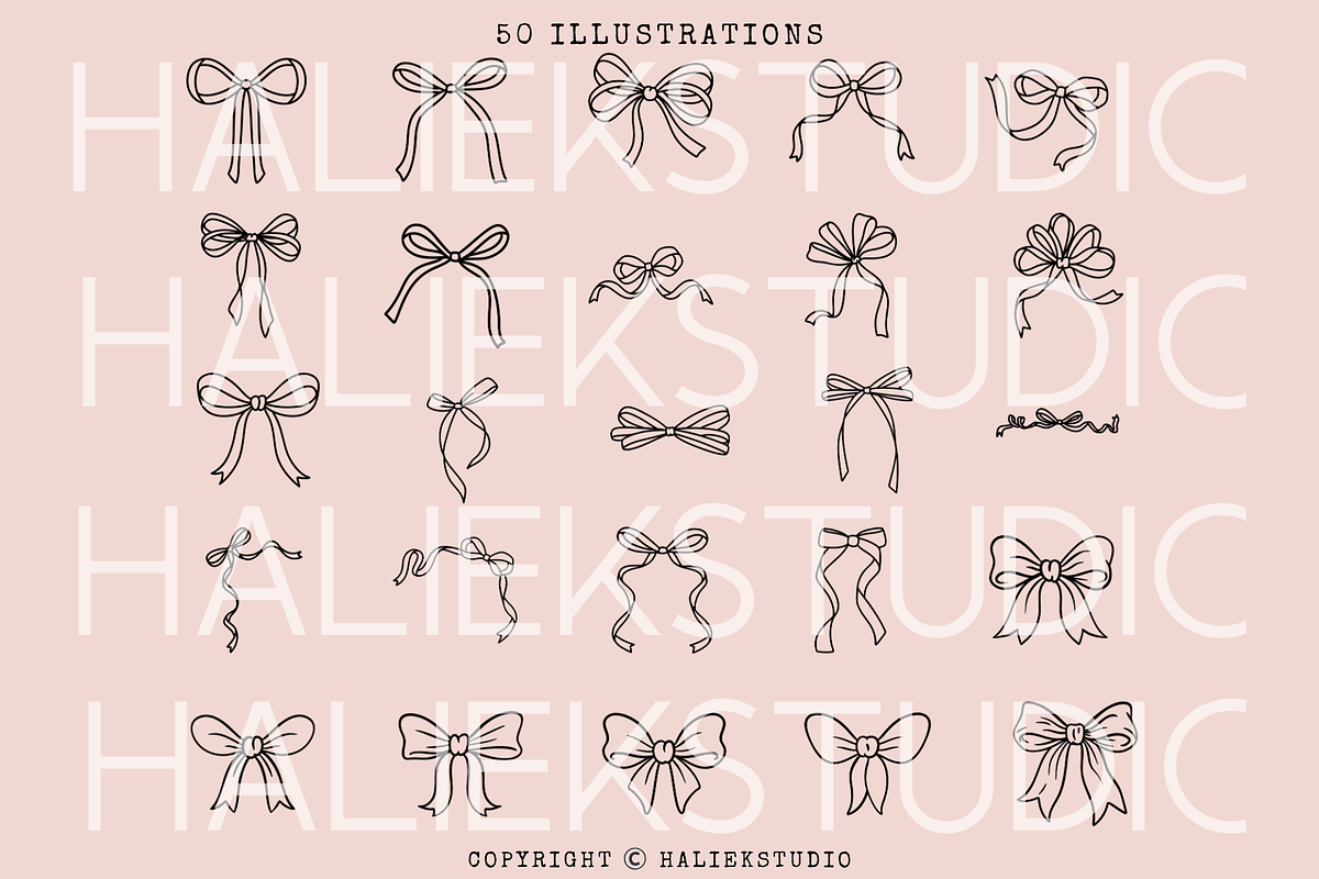 Coquette Bows SVG Illustrations, a Decorative Illustration by HalieKStudio (Photo 2 of 9)