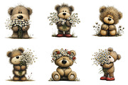 Whimsical Spring Teddy Bear Clipart, an Illustration by Designking (Thumbnail 7 of 7)