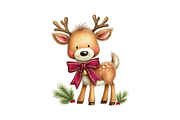 Romantic Bow Christmas Animals Art, a Seasonal Illustration by Coco Bloom (Thumbnail 4 of 4)